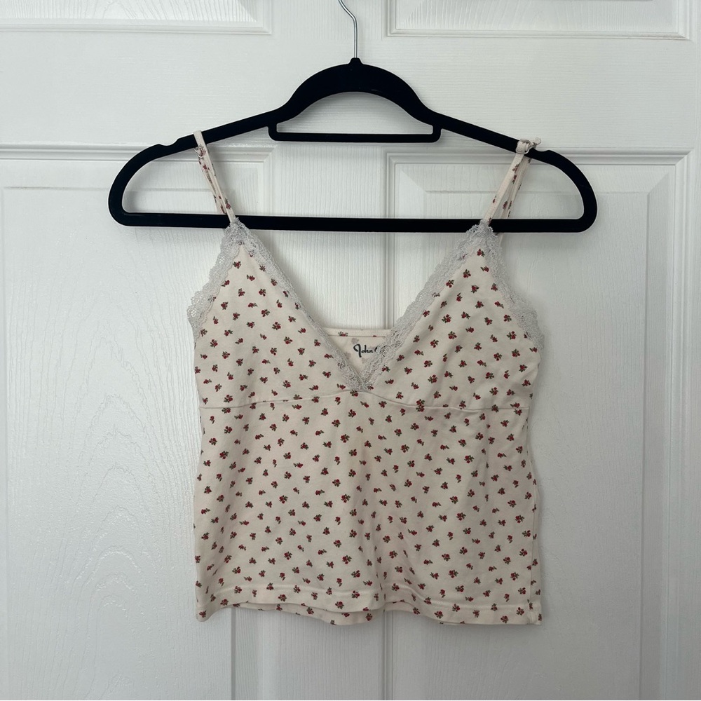 Floral Lace Trim Brandy Melville Cami Top